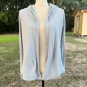 CALIA YOGA LIGHT GRAY OPEN FRONT SNAP SWEATSHIRT HOODIE CARRIE UNDERWOOD